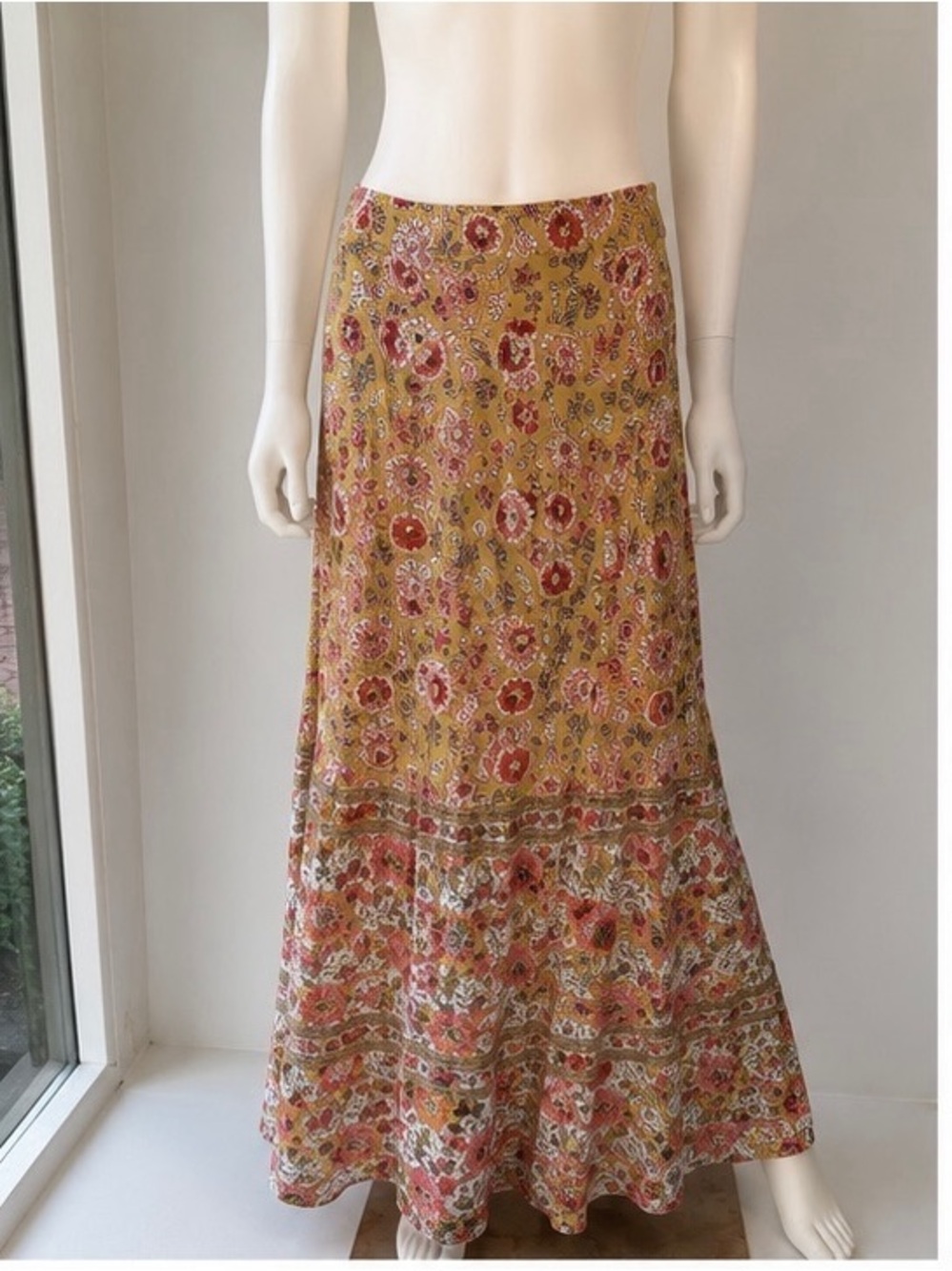 BA&SH Mustard Floral Tiered Maxi Skirt - Women's